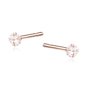 Cercei argint placati cu aur roz cu piatra roz 3mm DiAmanti 1CO3ERG_MO-DIA (Argint 925‰ 0,4 g.)